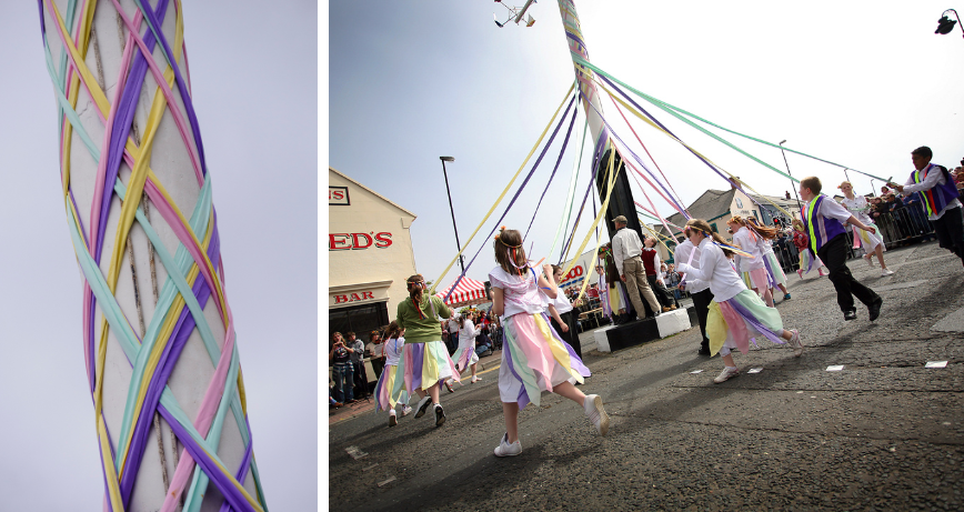 Traditional Maypole Dancing in Holywood on May Day